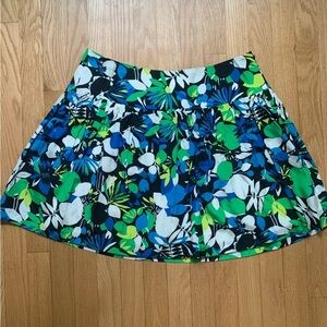 Kenneth Cole Bright Floral Silk and Cotton A-Line Circle Skirt